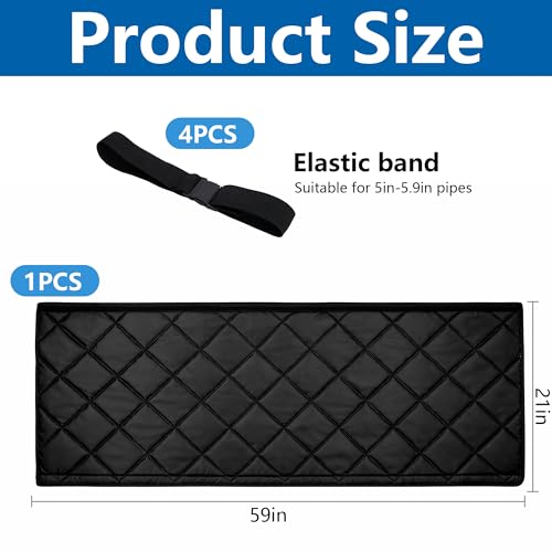 Black Quilting Air Conditioner Hose Cover - Insulated Hose Wrap