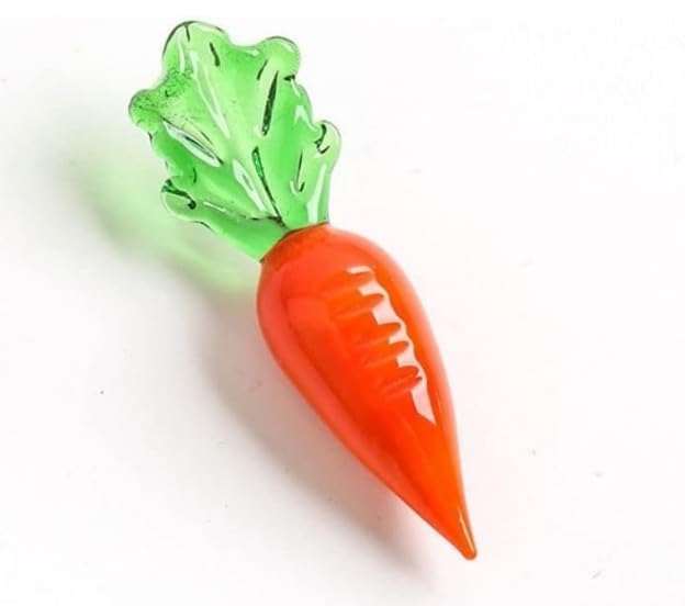 Myuiao Hand-Blown Glass Orange Miniature Figurine Desktop Decor