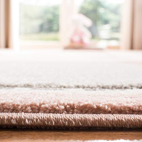 SAFAVIEH Carousel Kids Collection Accent Rug - 2' x 3', Pink & Ivory, Bunny Design, Non-Shedding & Easy Care, Ideal for High Traffic Areas for Boys & Girls in Playroom, Nursery, Bedroom (CRK166P)
