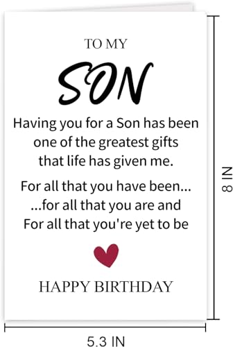 Unique Birthday Card for Son, Stepson & Son-in-Law - Quality Gift