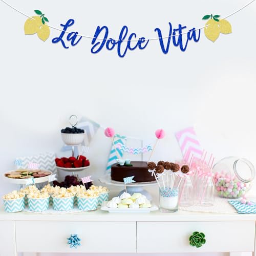 La Dolce Vita Bridal Shower Banner - Italian Lemon Party Decor