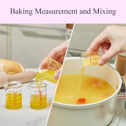 30ml Borosilicate Glass Measuring Cup - V-Spout Beaker (Pack of 2)