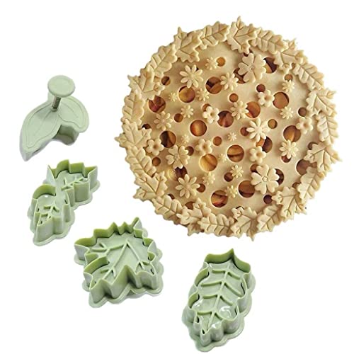 4Pcs Maple Leaf Cookie Cutter Set with Plunger - Baking & DIY Crafts