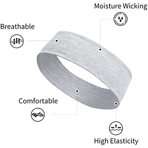 TERSE Women's Thick Stretchy Sweat Headbands Non-Slip Hair Accessories