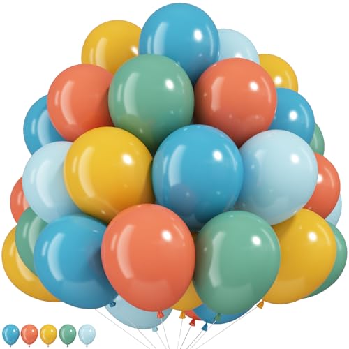 Boho Rainbow Balloons Set in Orange, Yellow & Green - 35pcs