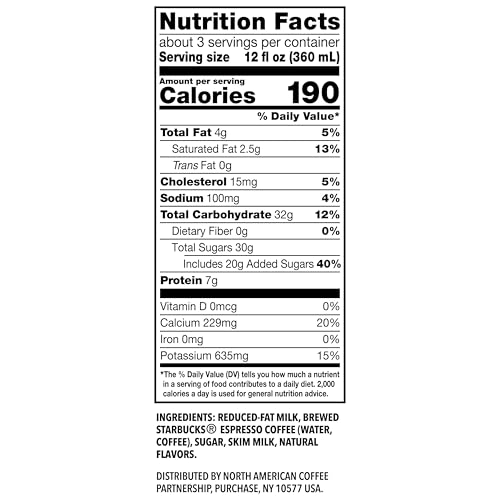 Starbucks Iced Espresso Vanilla Latte Coffee, 40 Fl Oz Bottle