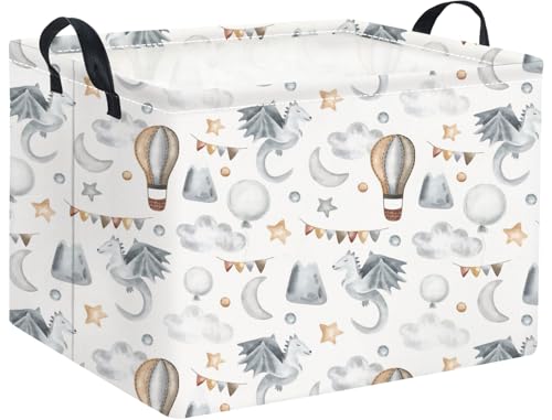 Collapsible Kids Storage Basket - Flying Dinosaur Rectangular Bin