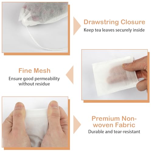 300 Disposable Tea Bags for Loose Leaf Tea | 3.54" x 2.75"