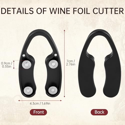 Magnetic Wine Foil Cutter Set - 3 Pack with Stainless Steel Blades