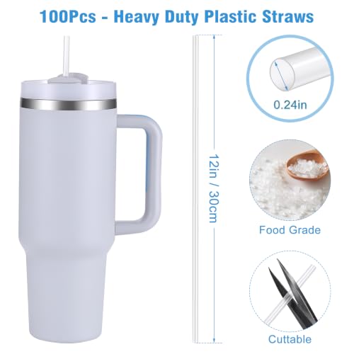 100 PCS Extra Long 12 Inch Clear Disposable Straws for 40oz Tumblers