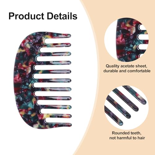 VOCOSTE Mini Wide Tooth Comb for Curly Hair - Pocket Size Travel Hair Pick