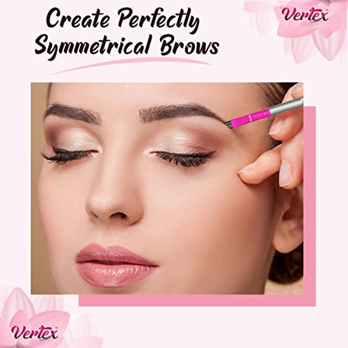 Vertex Firm Angled Eyebrow Brush Kit 2-Piece Hair Strokes Applicator