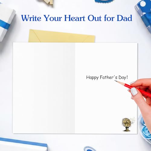 Funny Father's Day Card for Dad - Biggest Fan Design with Gold Envelope