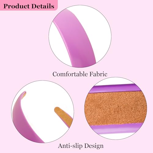 Purple Faux Leather Thin Headband 1 Inch Non-Slip Hair Band