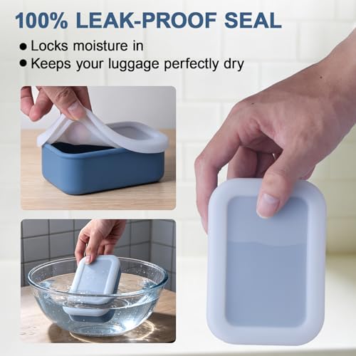 Portable Silicone Soap Case with Lid for Travel & Camping