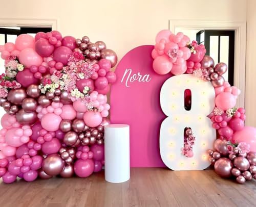 Pink Balloon Arch Kit 162pcs for Party Decorations - Hot Pink & Confetti Balloons