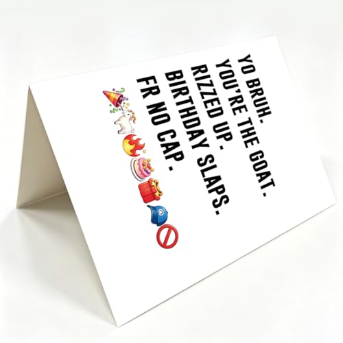 Bestmelo BT-345 Funny Gen Z Birthday Card for Teen Boys with Envelope & Seal