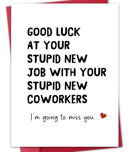 Funny New Job Card BT-215 - Good Luck Farewell Card with Envelope