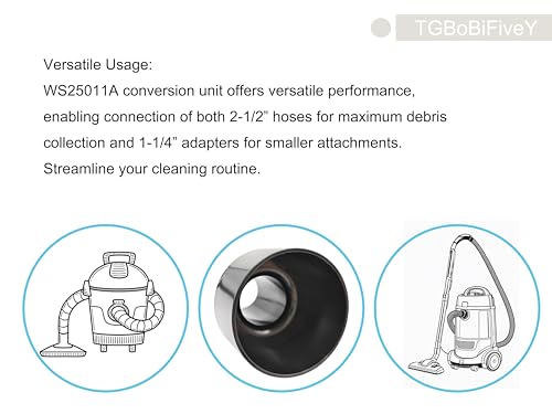 Wet/Dry Vacuum Hose Adapter 2-1/2" to 1-1/4" for Tineco & Bissell