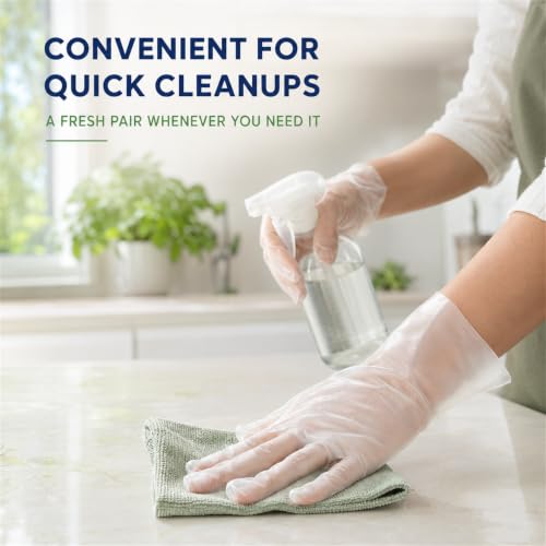 Disposable TPE Gloves - 100 Count, Food Safe, Latex-Free, Sizes S-XL