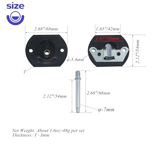 Sofa Connector Bracket Replacement Parts - 4 Sets, Black Plastic 68x54MM