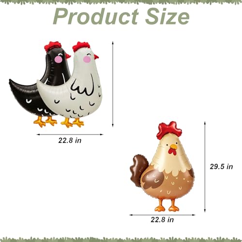 6PCS Farm Animal Balloons - Chicken Party Decorations Set