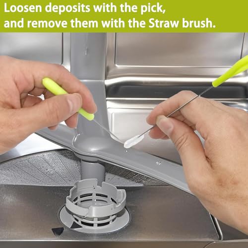 Klizdum 6-Piece Dishwasher Deep Cleaning Brush Kit for Pipes & Jets
