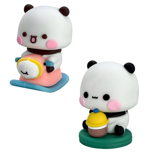 2 PCS Cartoon Bear & Panda Dashboard Ornaments - Cute Car Decor