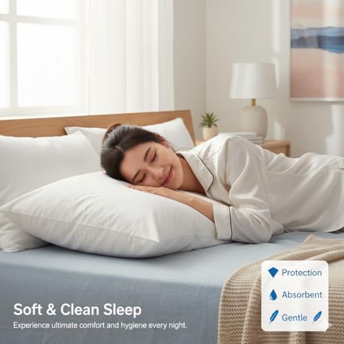 LIFESOFT Disposable Pillowcases, 20-Pack White Single-Use Envelope Closure