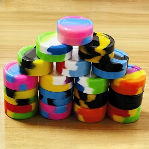 11ml Round Silicone Wax Concentrate Containers - Set of 3 Assorted Colors