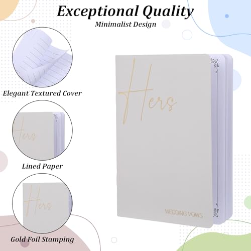 Lusofie Wedding Vow Books - His and Hers Leather-Look Journals