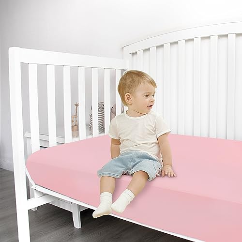 Magik & Kover Stretchy Fitted Crib Sheets for Baby - Pink, 2 Pack