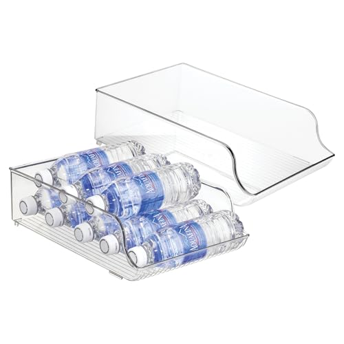 iDesign Clear Plastic Water Bottle Organizer 2-Pack for Fridge