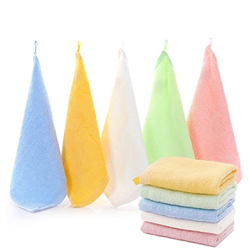Soft Microfiber Hand Towels - 5 Pcs 12x12 in with Hanging Loop