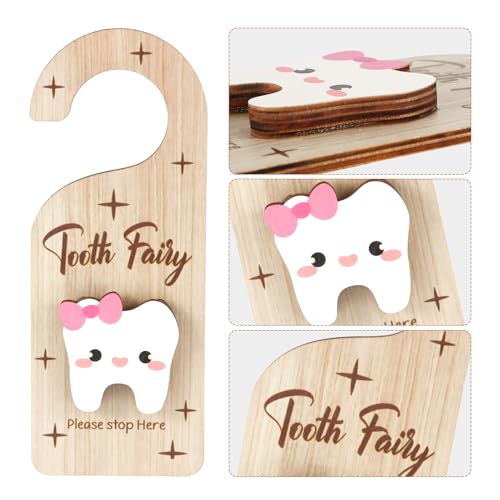 PEUTIER Wooden Tooth Door Hanger & Lost Tooth Keepsake Box for Kids