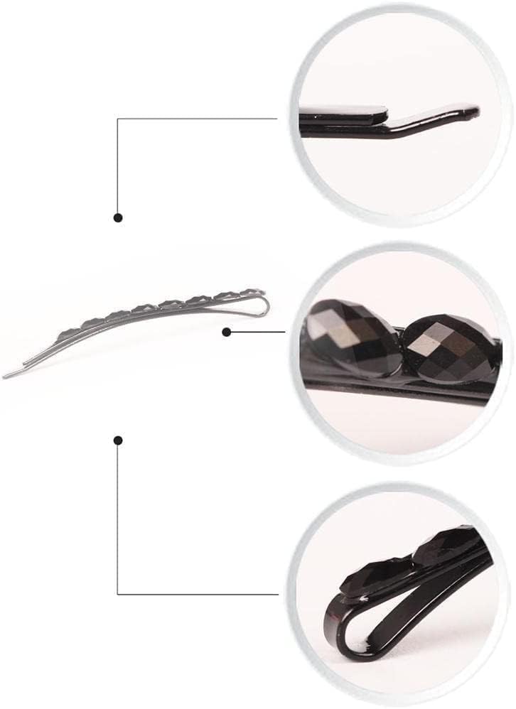 Black Rhinestone Bobby Pins Sparkly Crystal Hair Pins 4 Pack