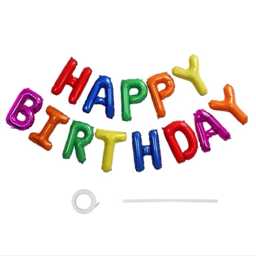 16" Happy Birthday Foil Letter Balloons Banner Set for Party Decor