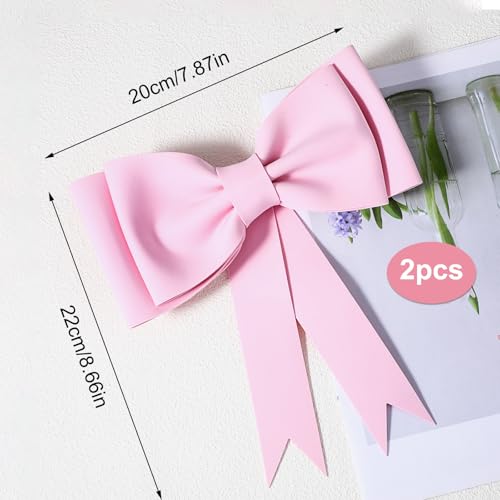 2 Oversized Pink Bow Cake Toppers | Princess Party Decorations