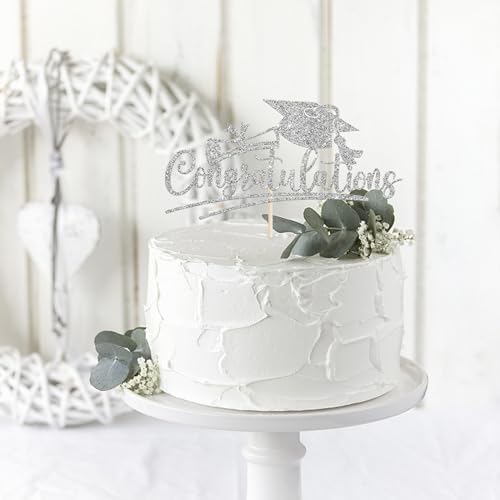 2026 Graduation Cake Topper - Glitter Congrats Grad Decoration
