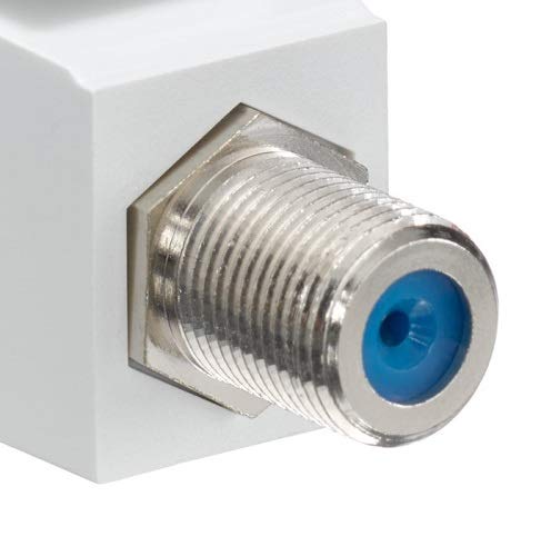 Leviton QuickPort F-Type Coax Adapter - Nickel-Plated, White