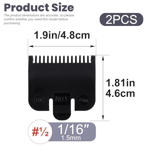 SmallCat 2 Pcs #1/2 Clipper Guards 1/16" Replacement Attachment Combs