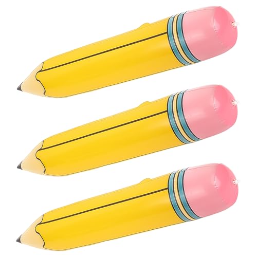 Giant Pencil Balloons (3pcs) - 27'' Yellow Foil Balloons for School Parties