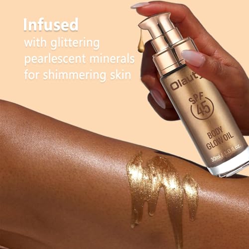 Firstfly Shimmer Body Oil SPF 45 Waterproof Glow Bronzer 02# Diamond Platinum