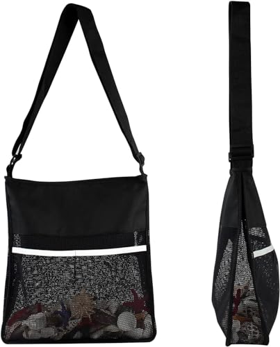 qiipii Large Mesh Crossbody Bag - Stadium Approved See-Through Shoulder Tote