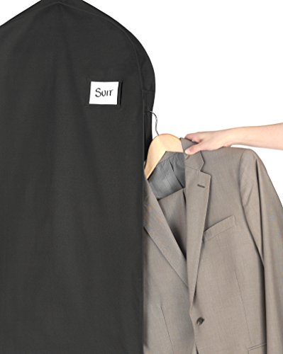 Whitmor Deluxe 38" Black Suit Garment Bag with 3" Gusset