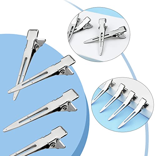 Tenalleys 50 Pcs Metal Duckbill Hair Clips 1.77 Inch Silver Alligator Styling Pins