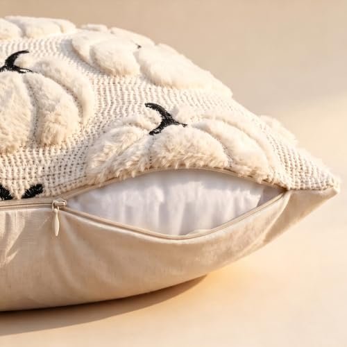 DANGEAB Fall Pumpkin Pillow Covers 18x18, Beige Set of 2 Autumn Decor