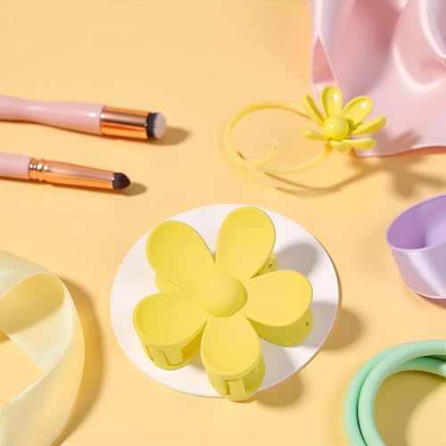 Yellow Flower Hair Claw Clip Plastic Nonslip Jaw Clip for Women