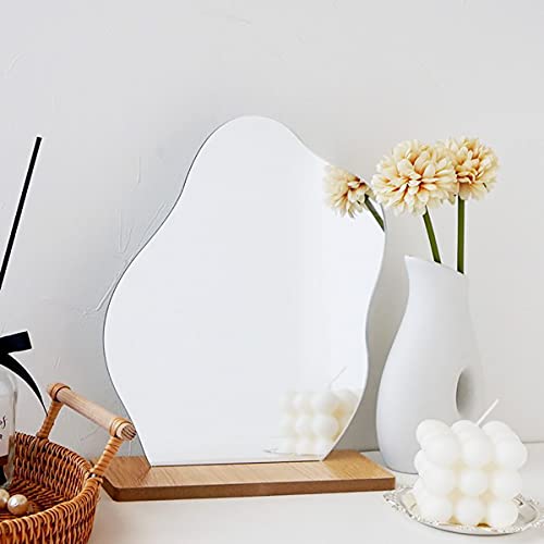 Irregular Cloud Shape Acrylic Vanity Mirror with Stand - Funky Home Decor