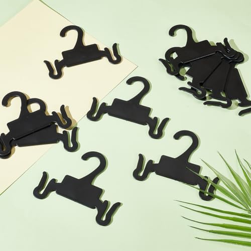 10Pcs Black Plastic Sandal Hangers - Durable Shoe Hooks for Flip Flops